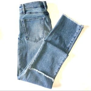 Ann Taylor Straight Leg Raw Hem Jeans